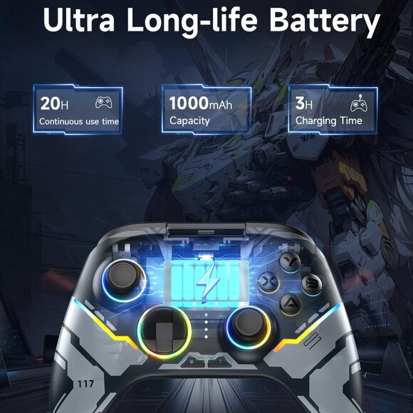 EasySMX X15 PC Controller - Enhanced Wireless Bluetooth Controller with Hall Joy - Picture 2 of 5